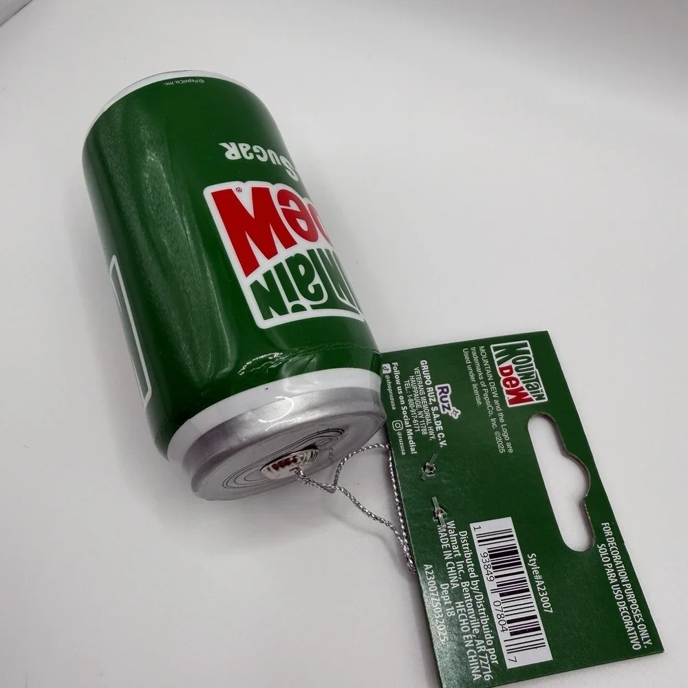 NEW Mountain Dew Real Sugar‎ Holiday Decoupage Ornament By Ruz, 4 Inches Tall